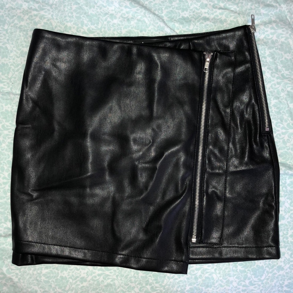 Lulu’s Tough Stuff Black Vegan Leather Mini Skirt